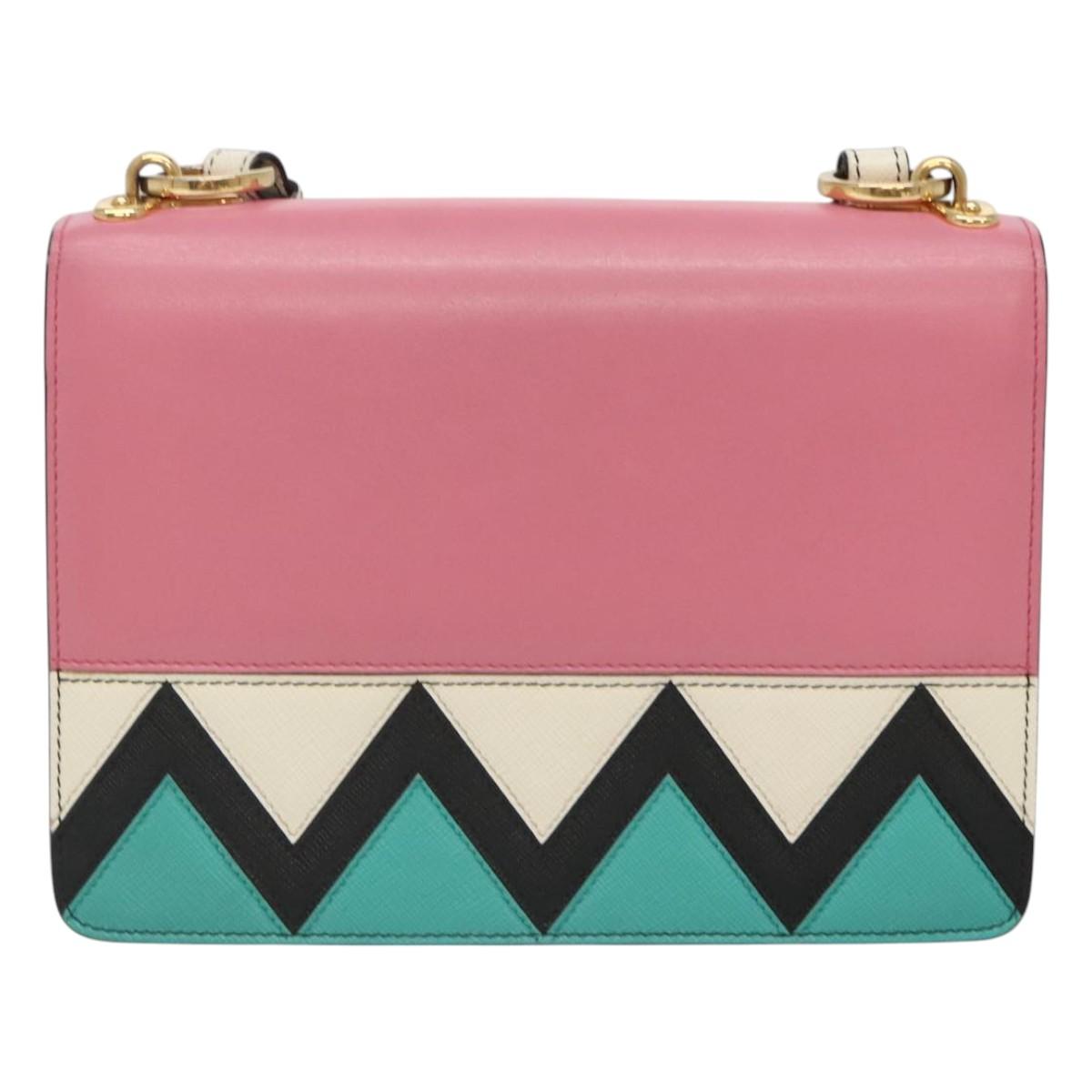 Prada Saffiano, Pink, Leather, shoulder