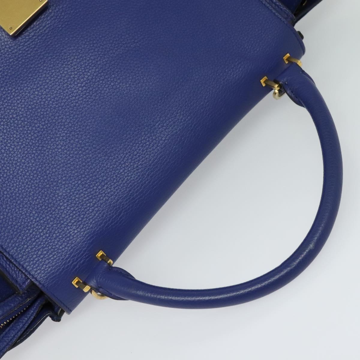 Céline Trapèze, Blue, Leather, handbag