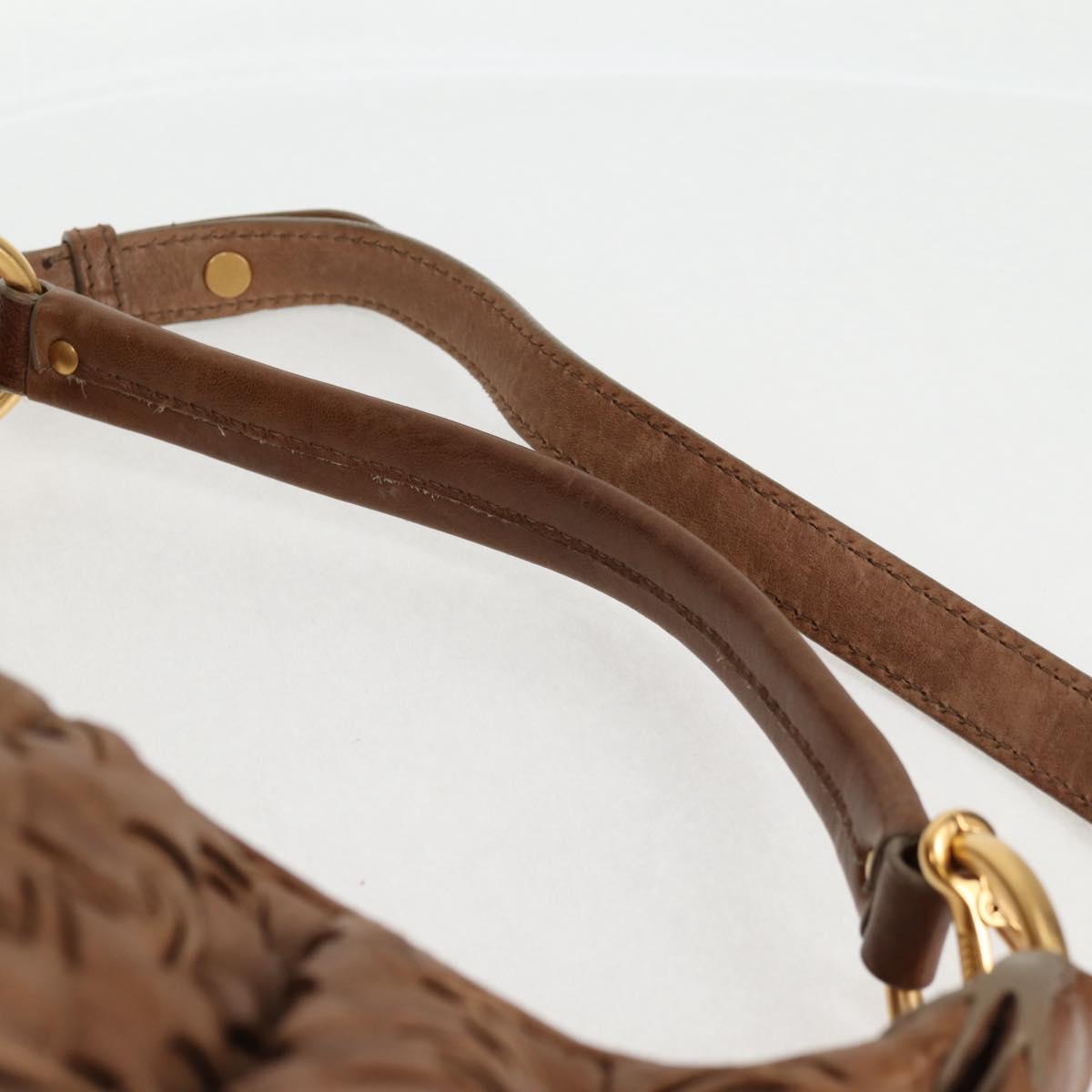 Miu Miu Woven, "BROWN,GOLD", Leather, handbag