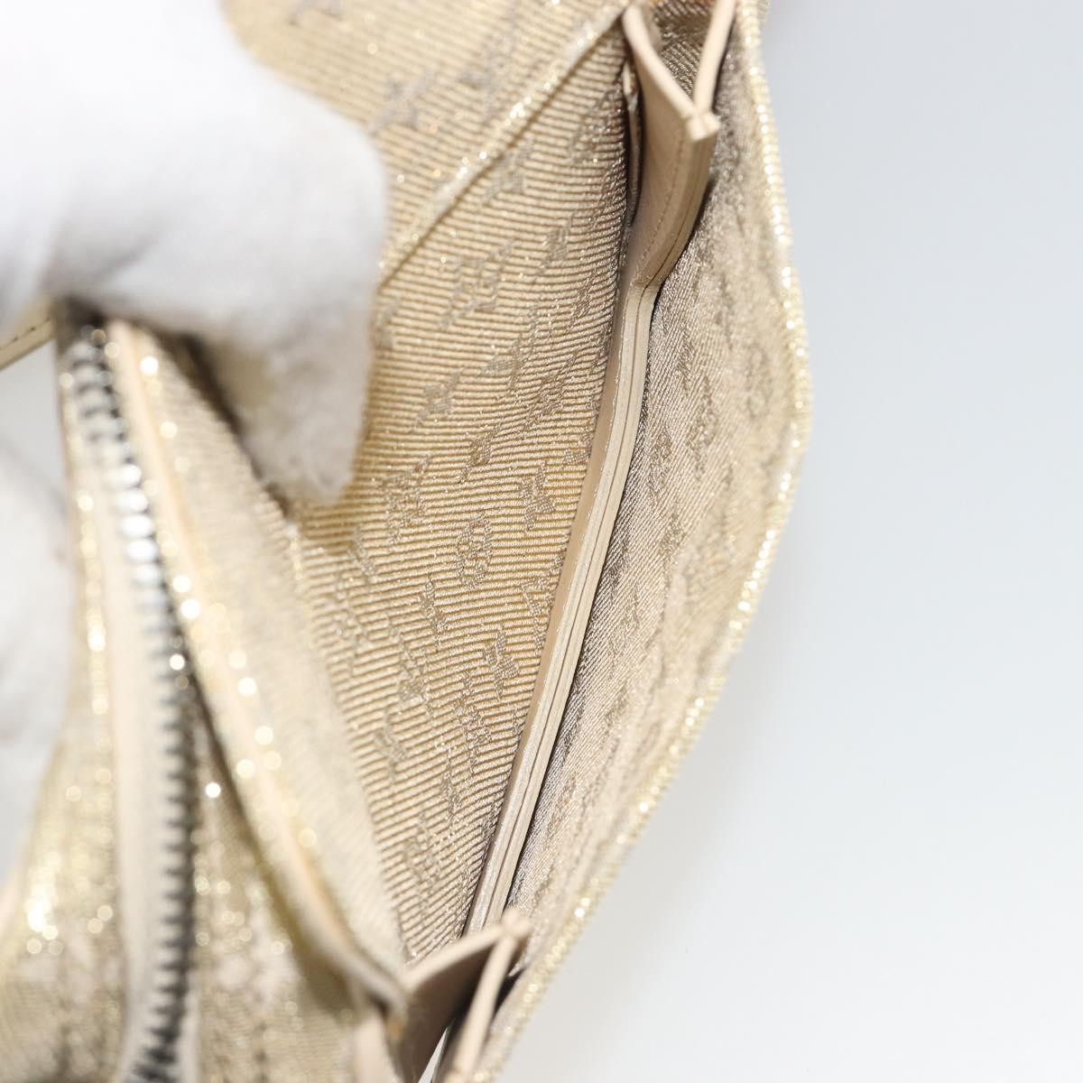 Louis Vuitton McKenna Mini Lin, Gold, Canvas, Shoulder Bag