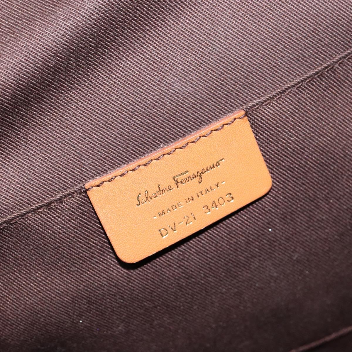 Salvatore Ferragamo Gancini, Brown, Leather, handbag