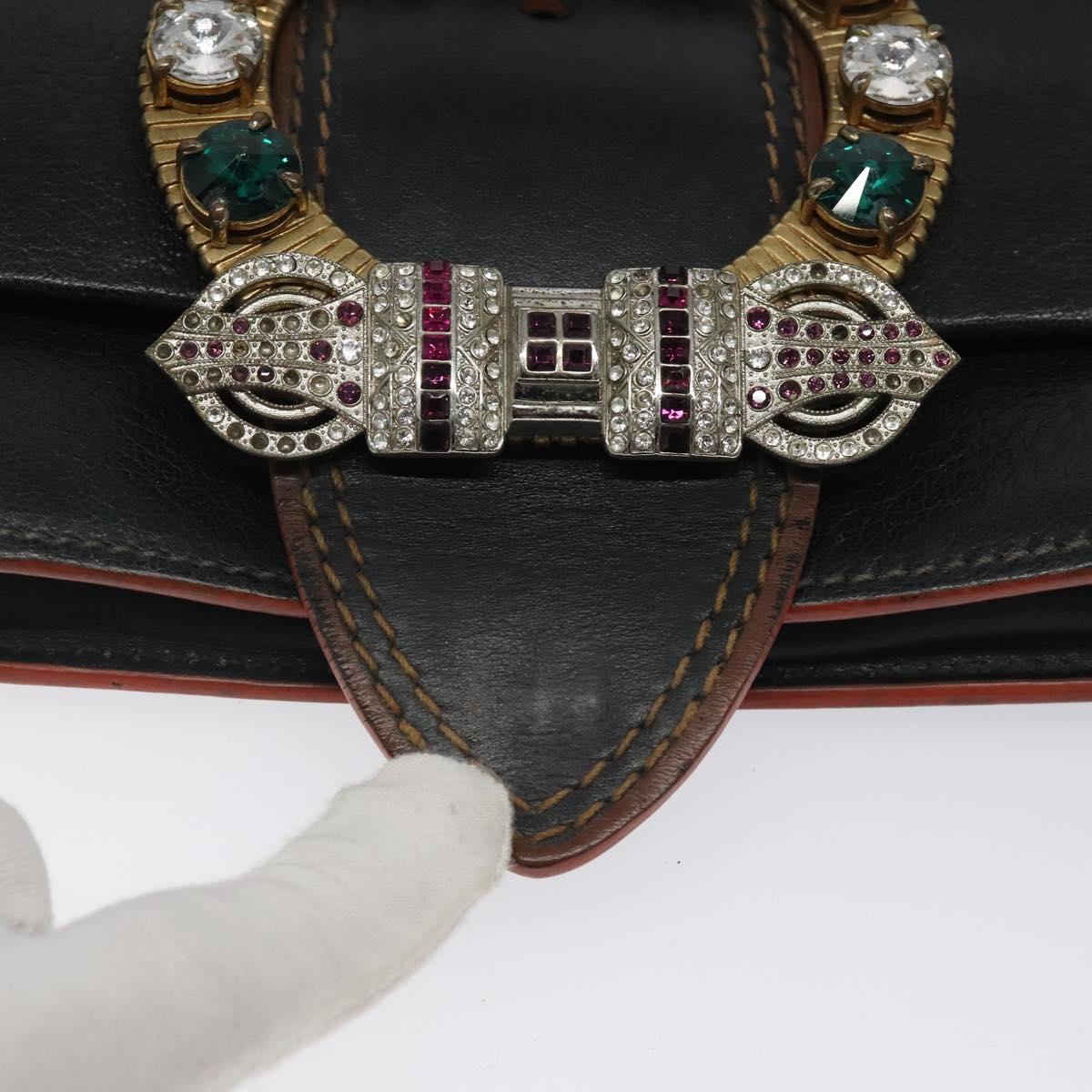 Miu Miu Madras, Black, Leather, shoulder