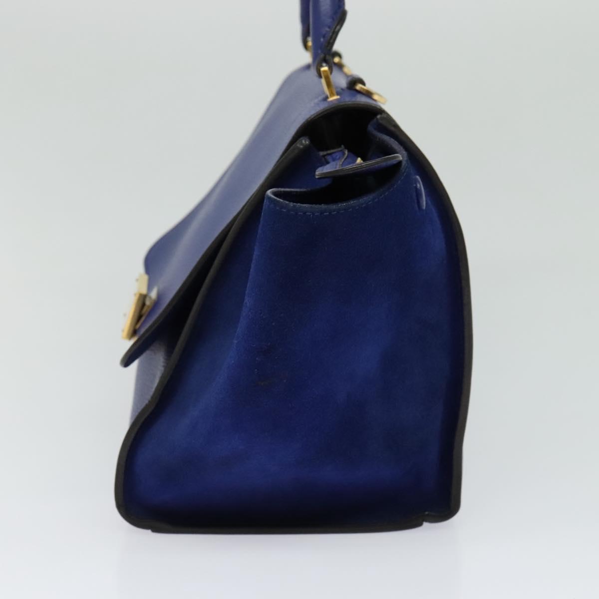 Céline Trapèze, Blue, Leather, handbag