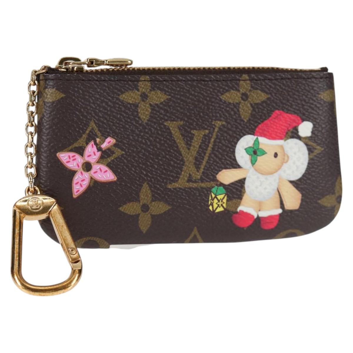 Louis Vuitton Pochette Clés, Brown, Canvas, wallet