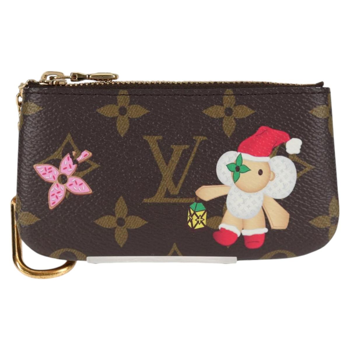 Louis Vuitton Pochette Clés, Brown, Canvas, wallet
