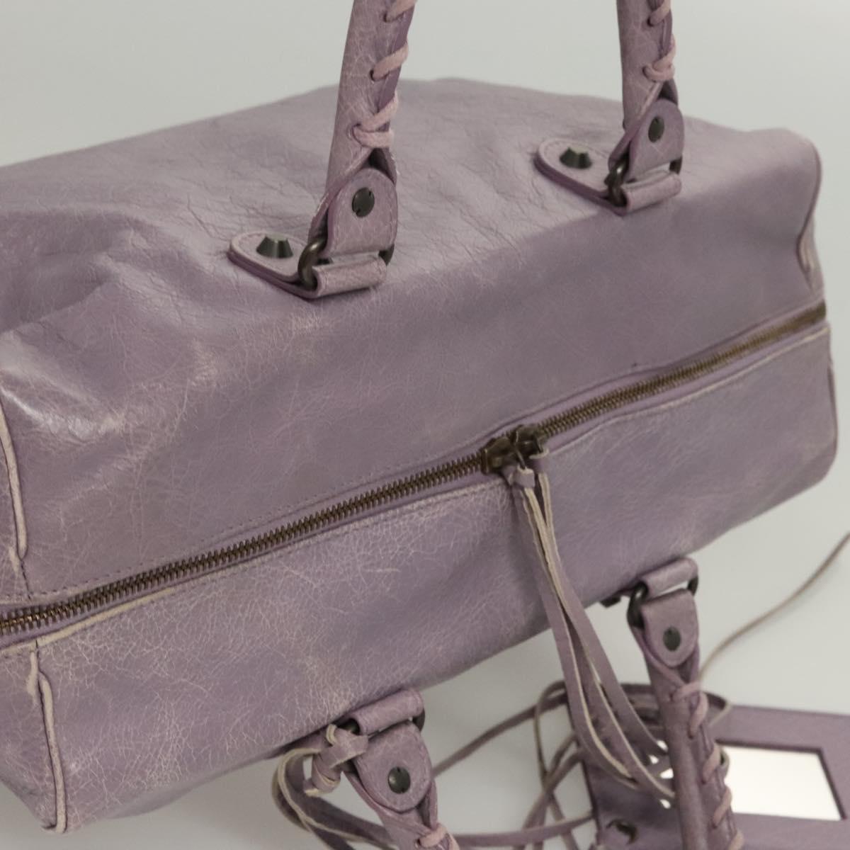 Balenciaga City, Purple, Leather, handbag