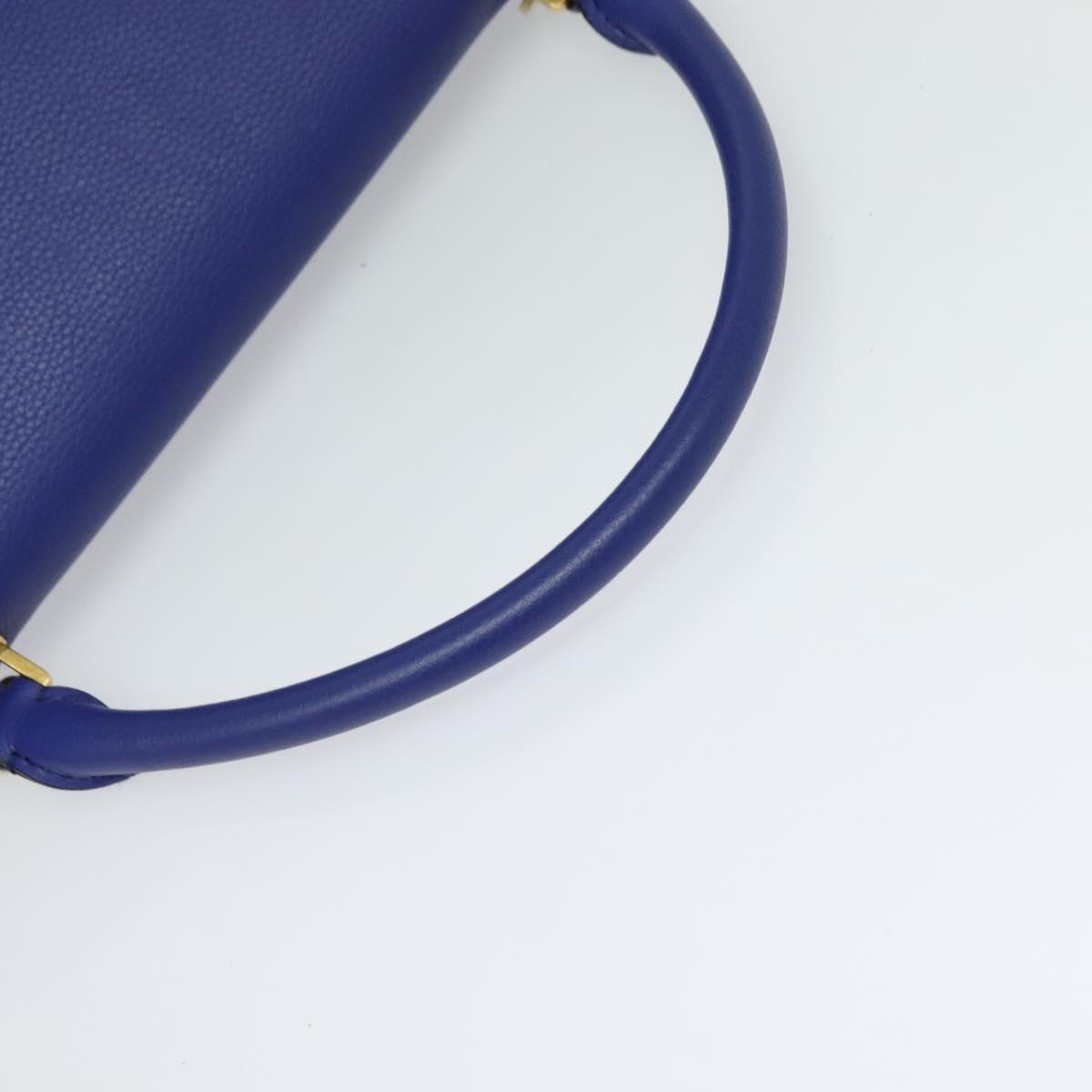 Céline Trapèze, Blue, Leather, handbag