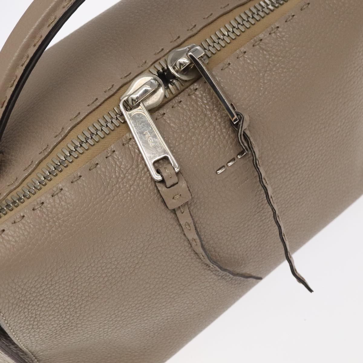 Fendi Lei Selleria, Beige, Leather, handbag