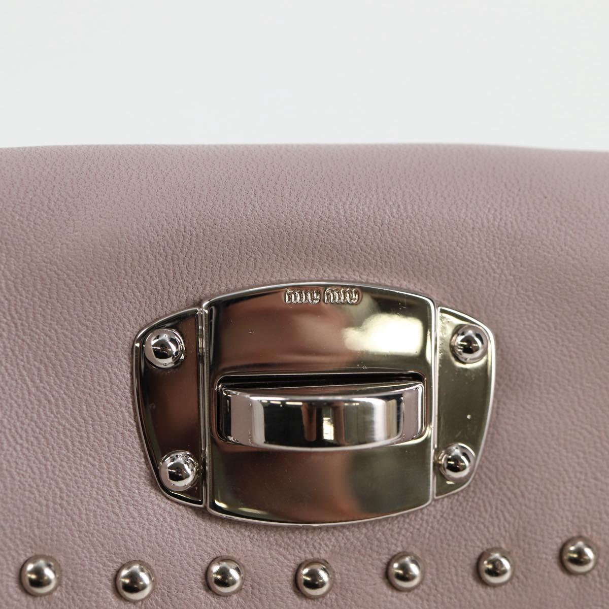 Miu Miu Studded, Pink, Leather, shoulder