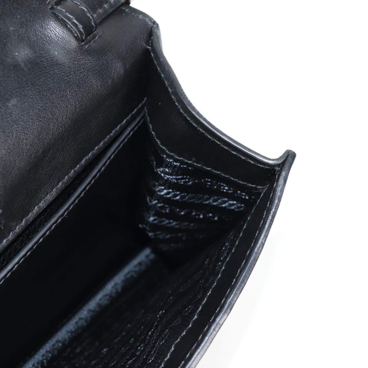 Prada Ribbon, Black, Leather, shoulder