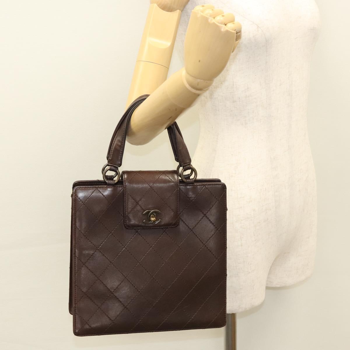Chanel Coco Mark, Brown, Leather, handbag