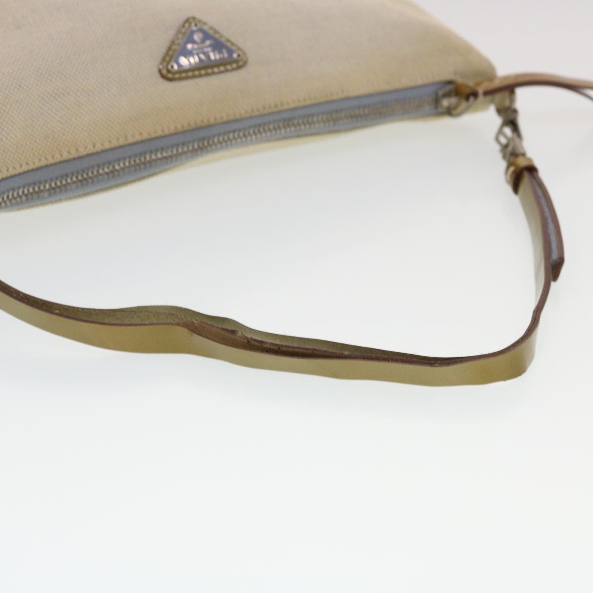 Prada, Beige, Canvas, clutch