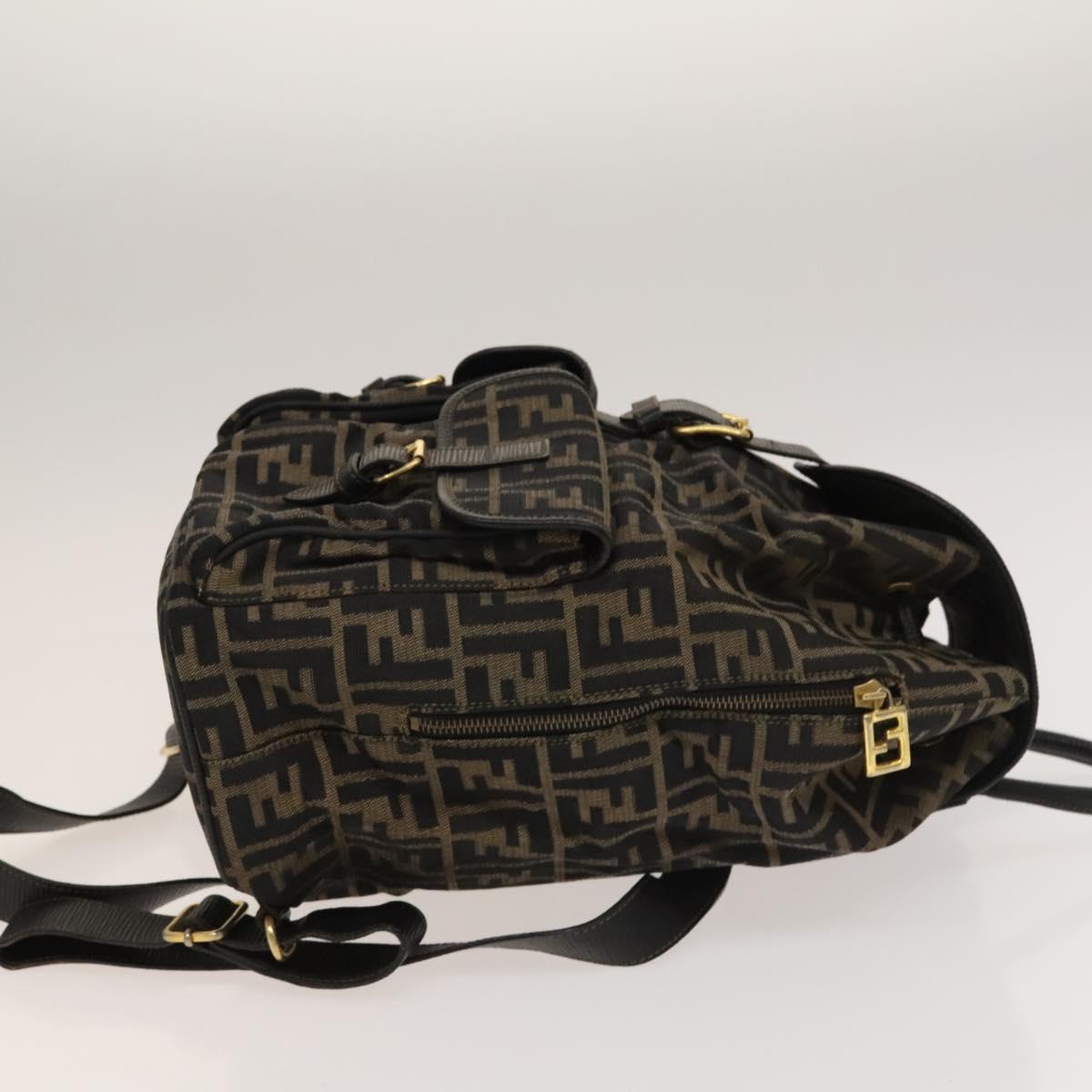 Fendi Zucca, Brown, Canvas, backpack