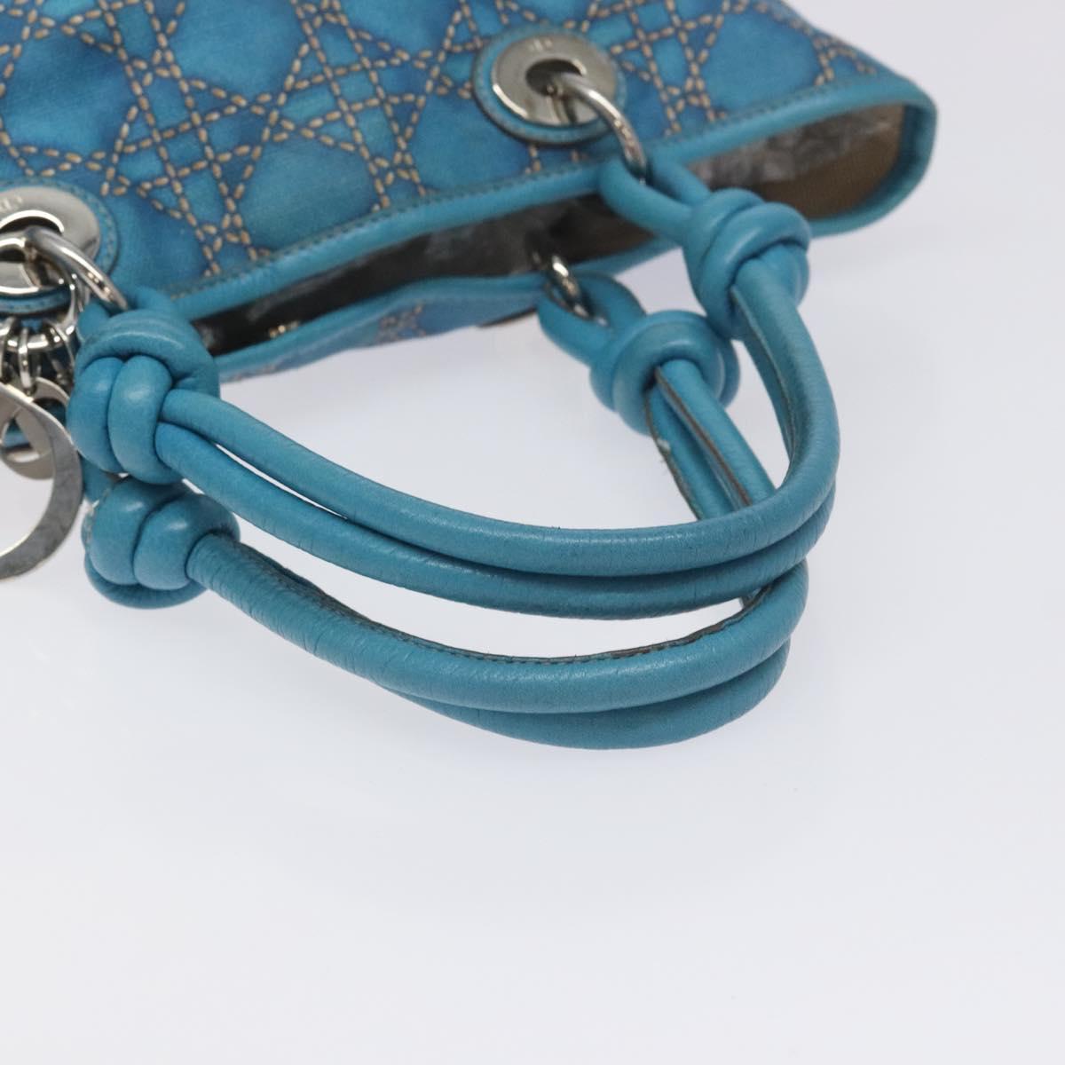 Dior Lady Dior, Blue, Canvas, handbag