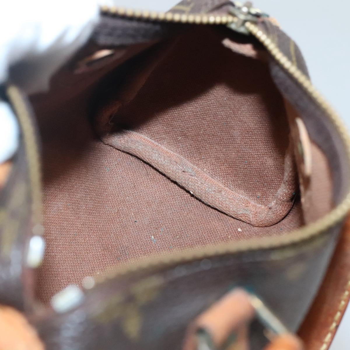 Louis Vuitton Nano Speedy, Brown, Canvas, handbag