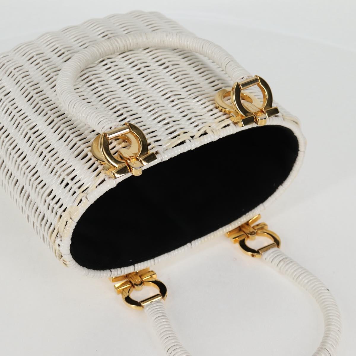 Salvatore Ferragamo Gancini, White, Leather, handbag