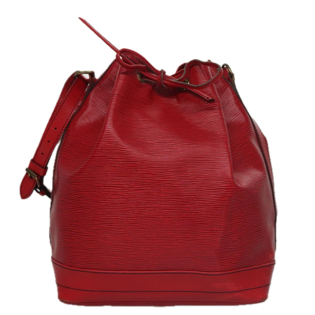 Louis Vuitton Noe, Red, Leather, shoulder