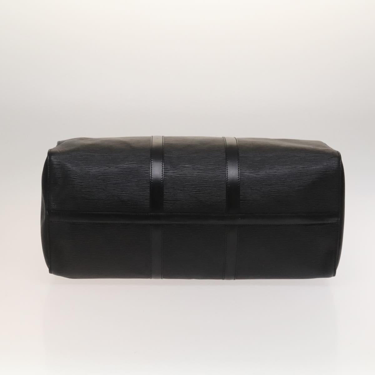 Louis Vuitton Keepall 50, Black, Leather, travel