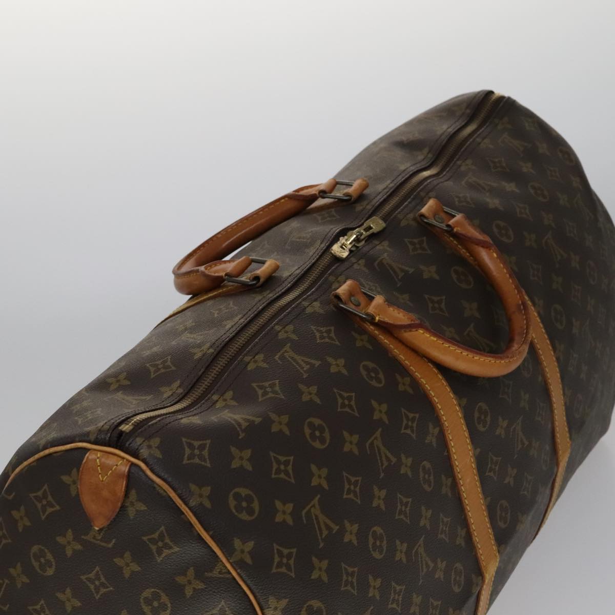 Louis Vuitton Keepall 60, Brown, Canvas, travel