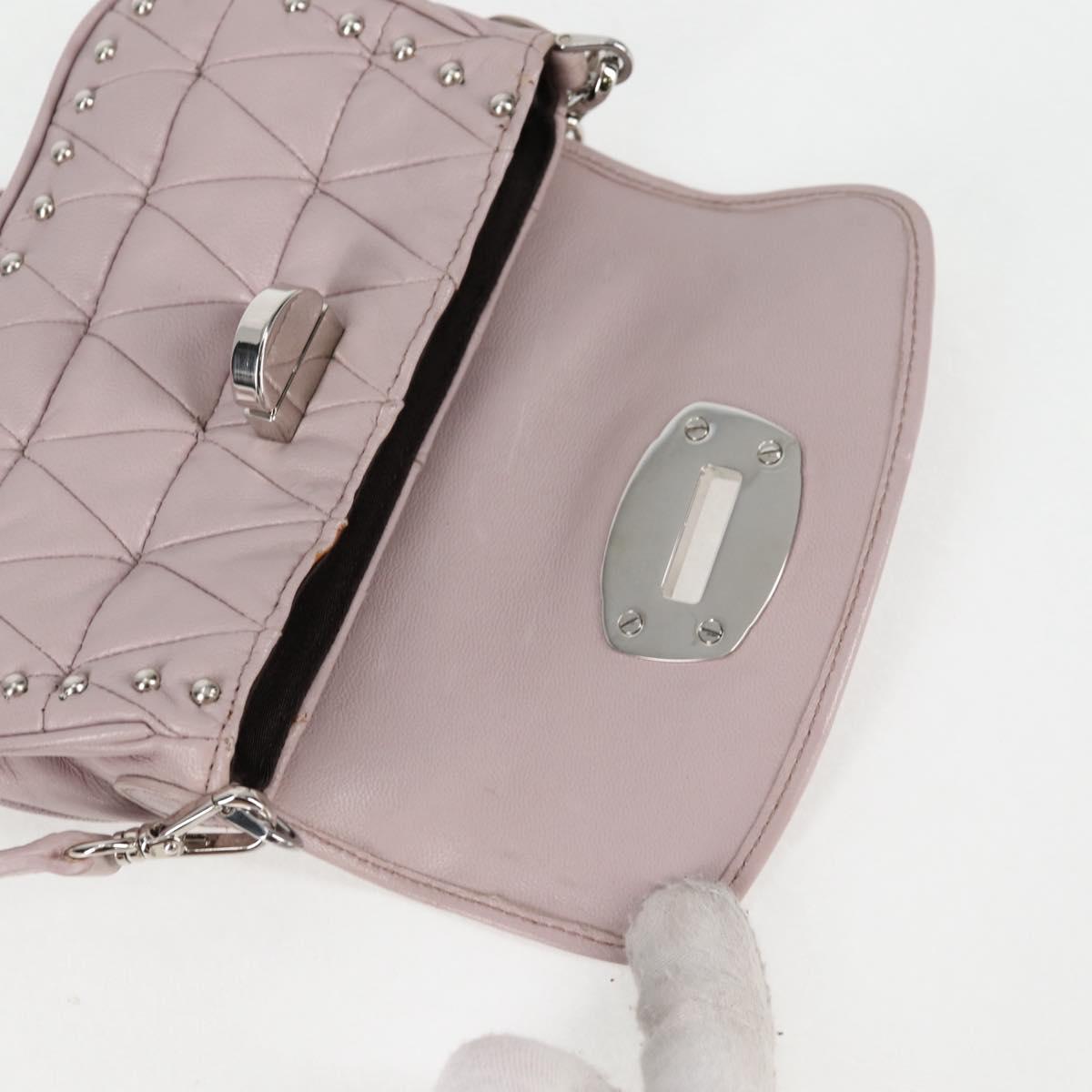 Miu Miu Studded, Pink, Leather, shoulder