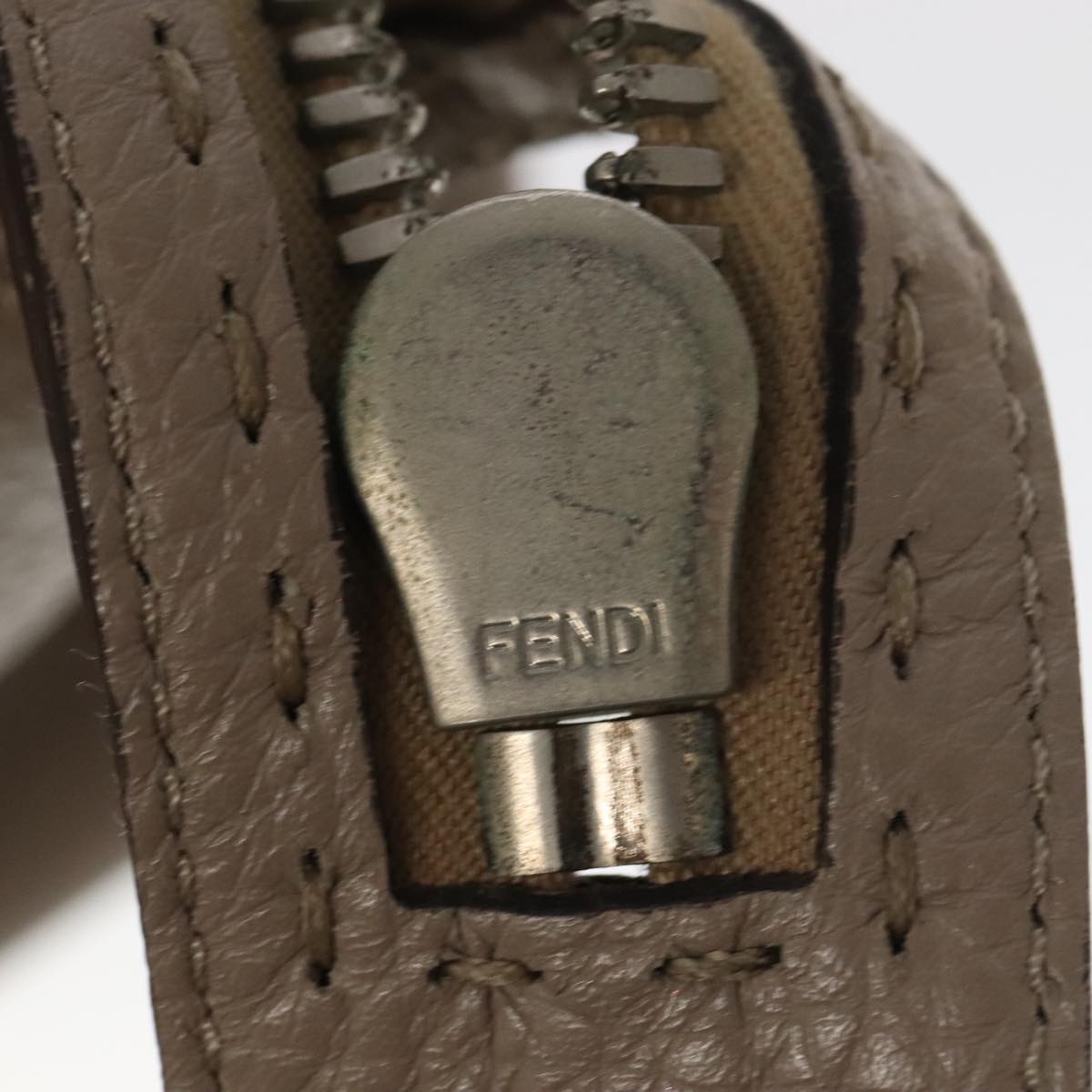 Fendi Lei Selleria, Beige, Leather, handbag
