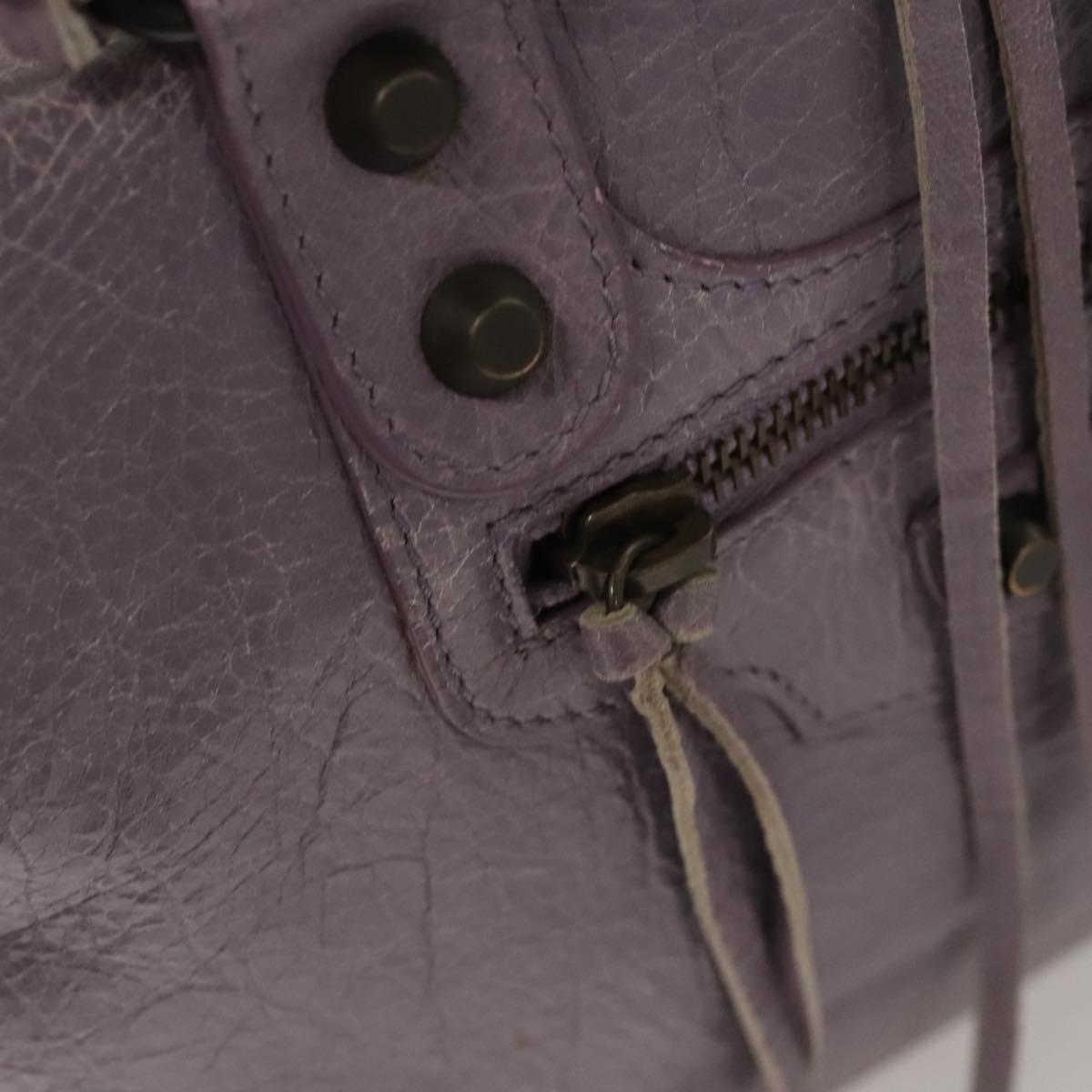 Balenciaga City, Purple, Leather, handbag