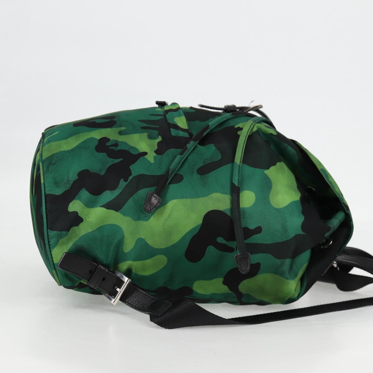Prada, Green, NYLON, backpack
