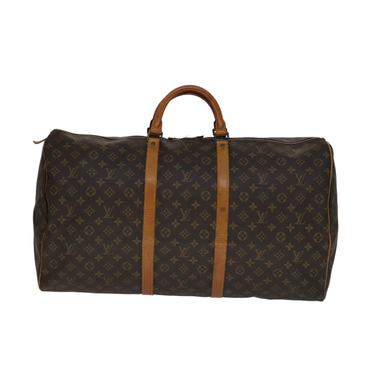 Louis Vuitton Keepall 60, Brown, Canvas, travel