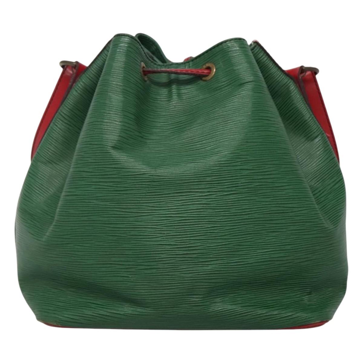 Louis Vuitton Noe, Green, Leather, shoulder