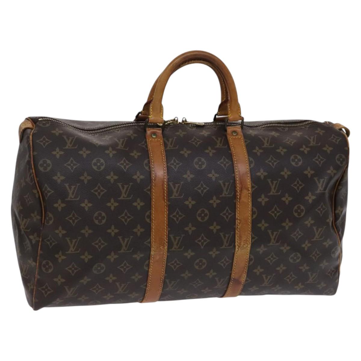 Louis Vuitton Keepall 50, Brown, Canvas, travel