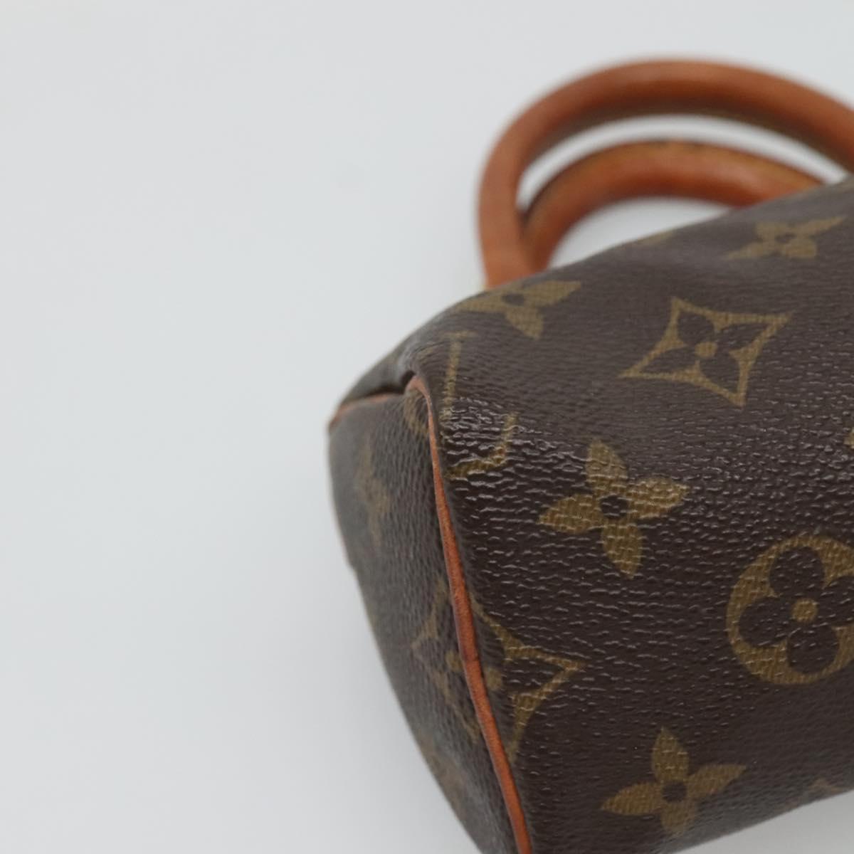 Louis Vuitton Nano Speedy, Brown, Canvas, handbag