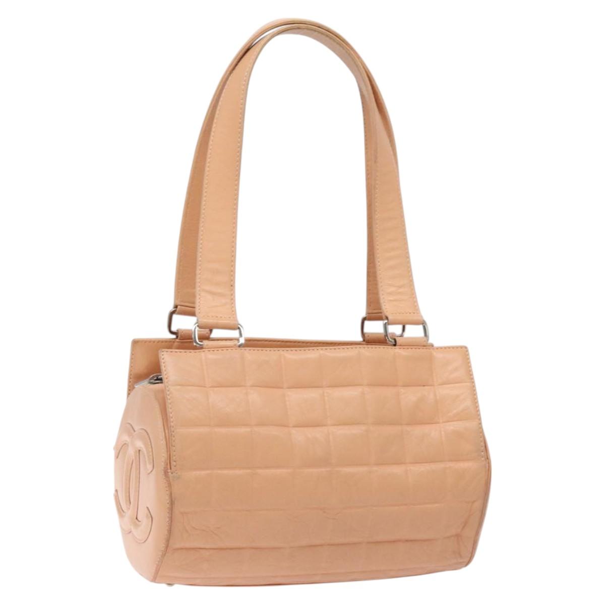 Chanel Chocolate bar, Beige, Leather, handbag