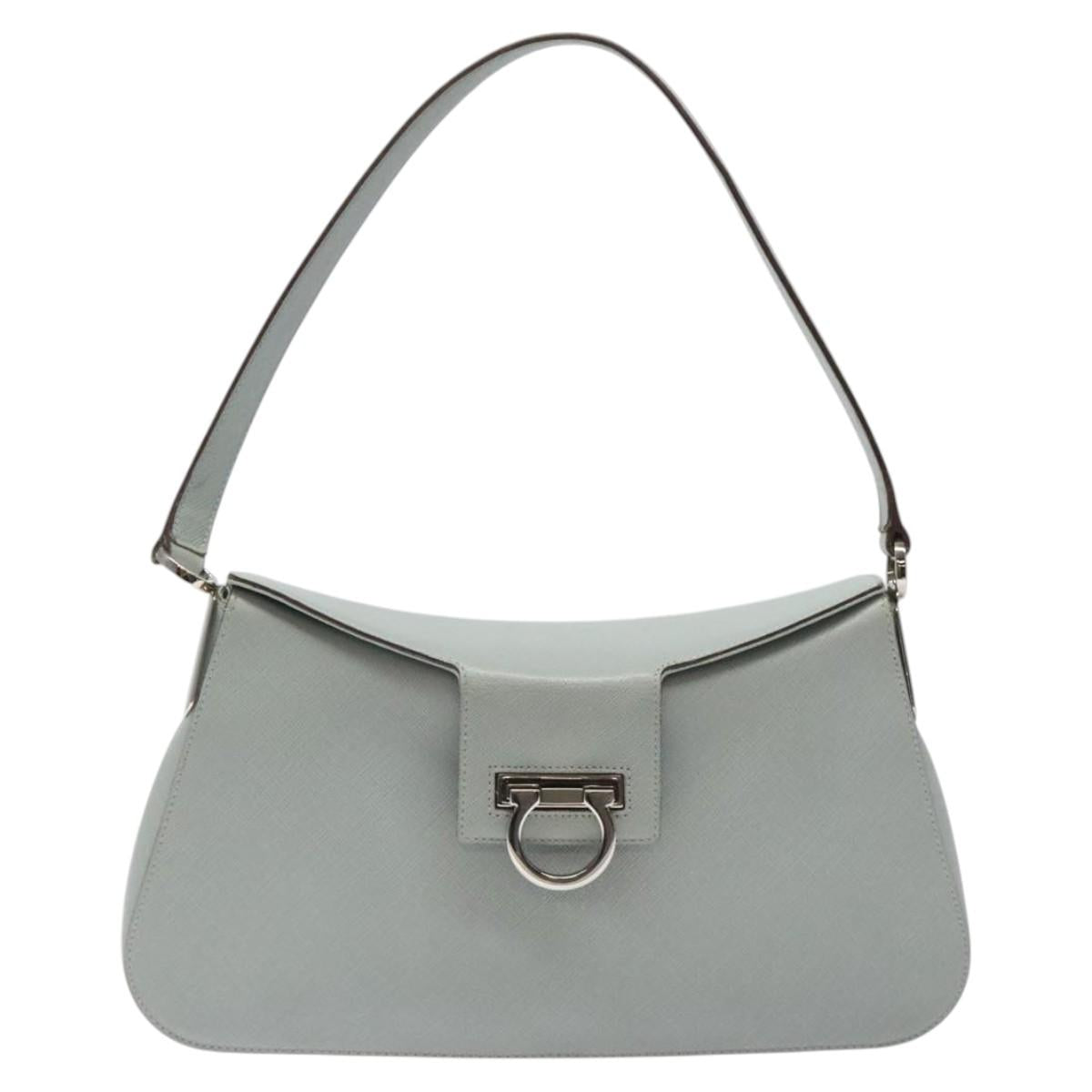 Salvatore Ferragamo Gancini, Blue, Leather, shoulder