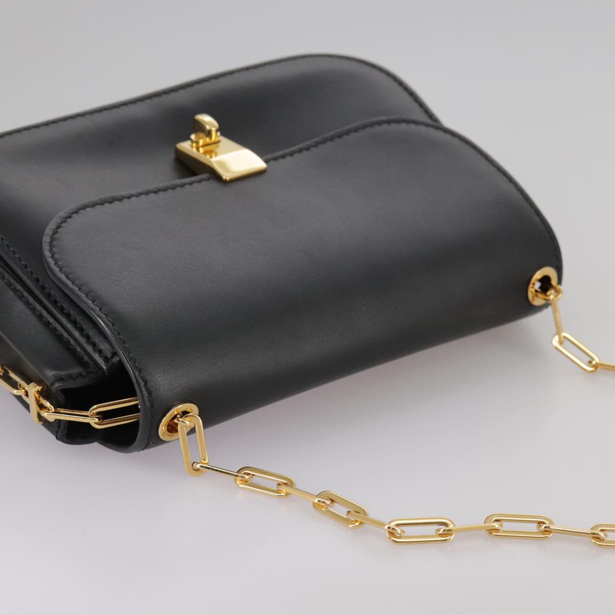 Valentino Garavani, Black, Leather, shoulder