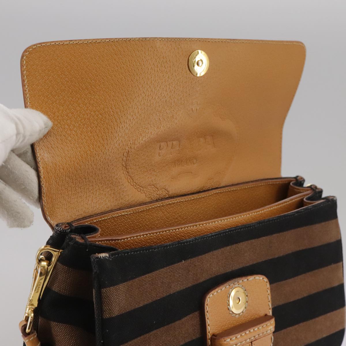 Prada Canapa, Multicolour, Canvas, shoulder