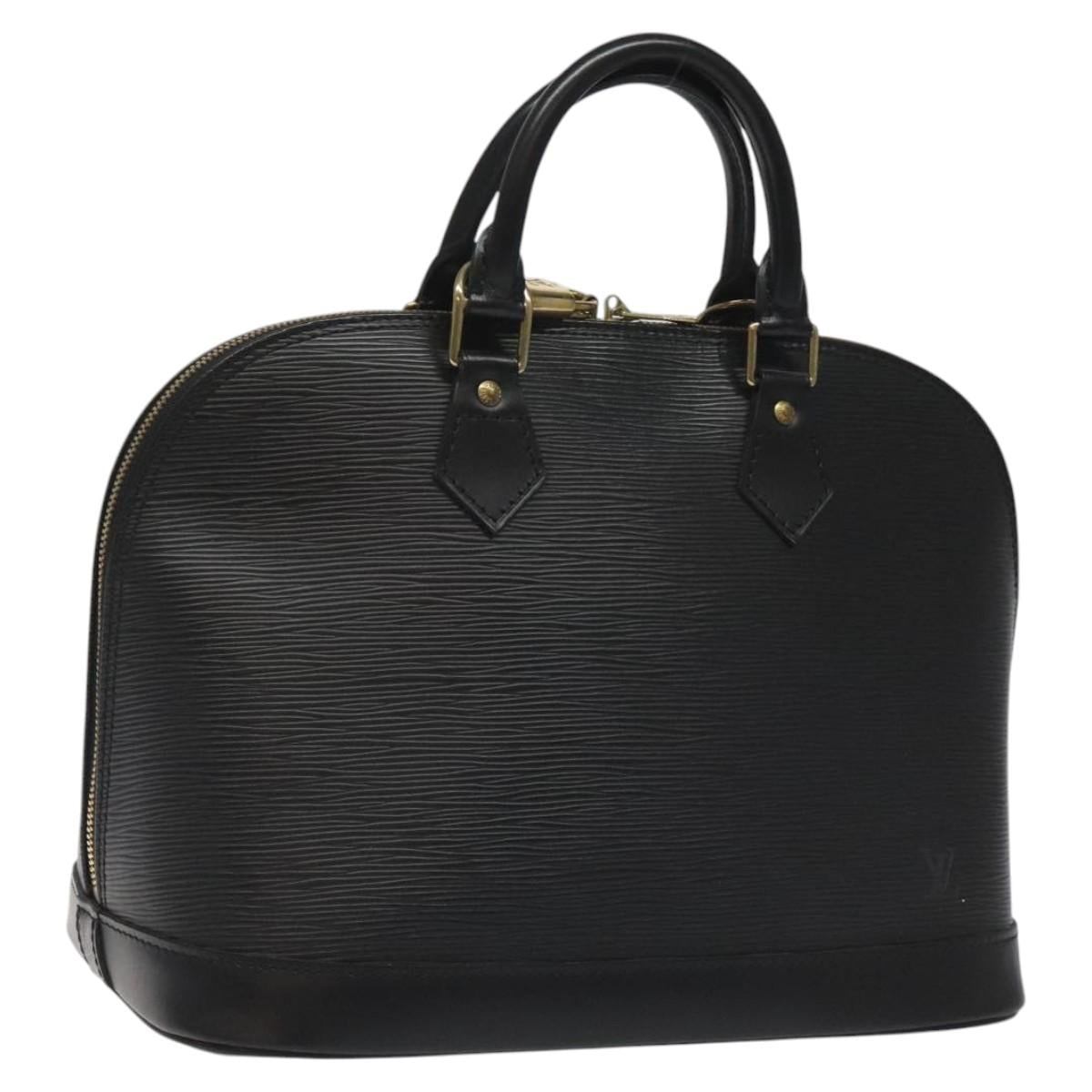 Louis Vuitton Alma, Black, Leather, handbag