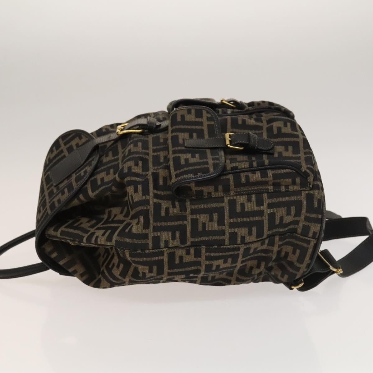 Fendi Zucca, Brown, Canvas, backpack