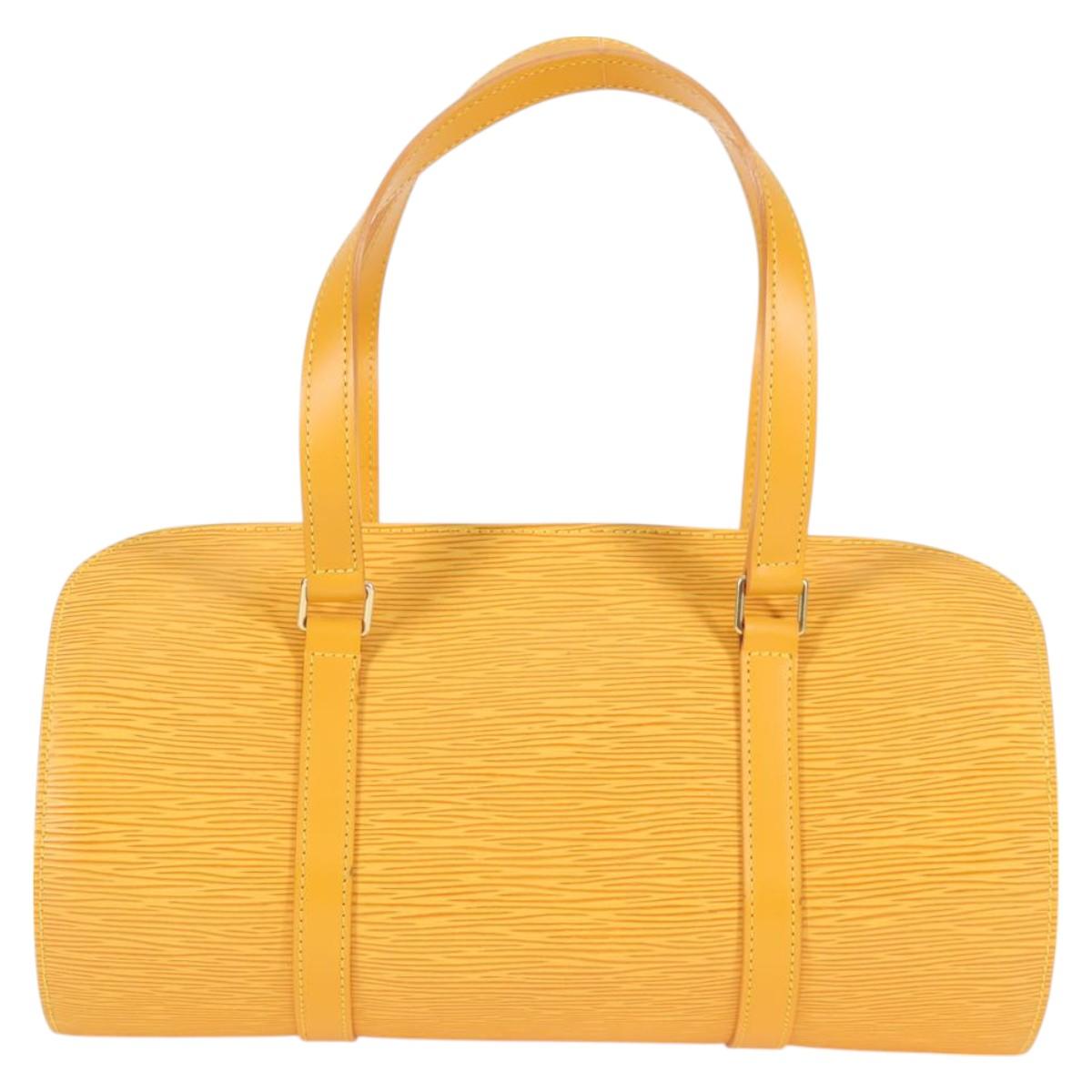 Louis Vuitton Soufflot, Yellow, Leather, handbag