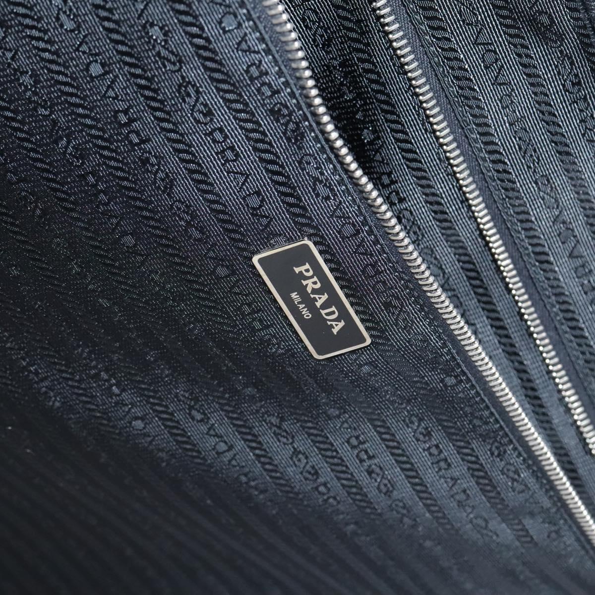 Prada Triangle Logo, Black, Leather, travel