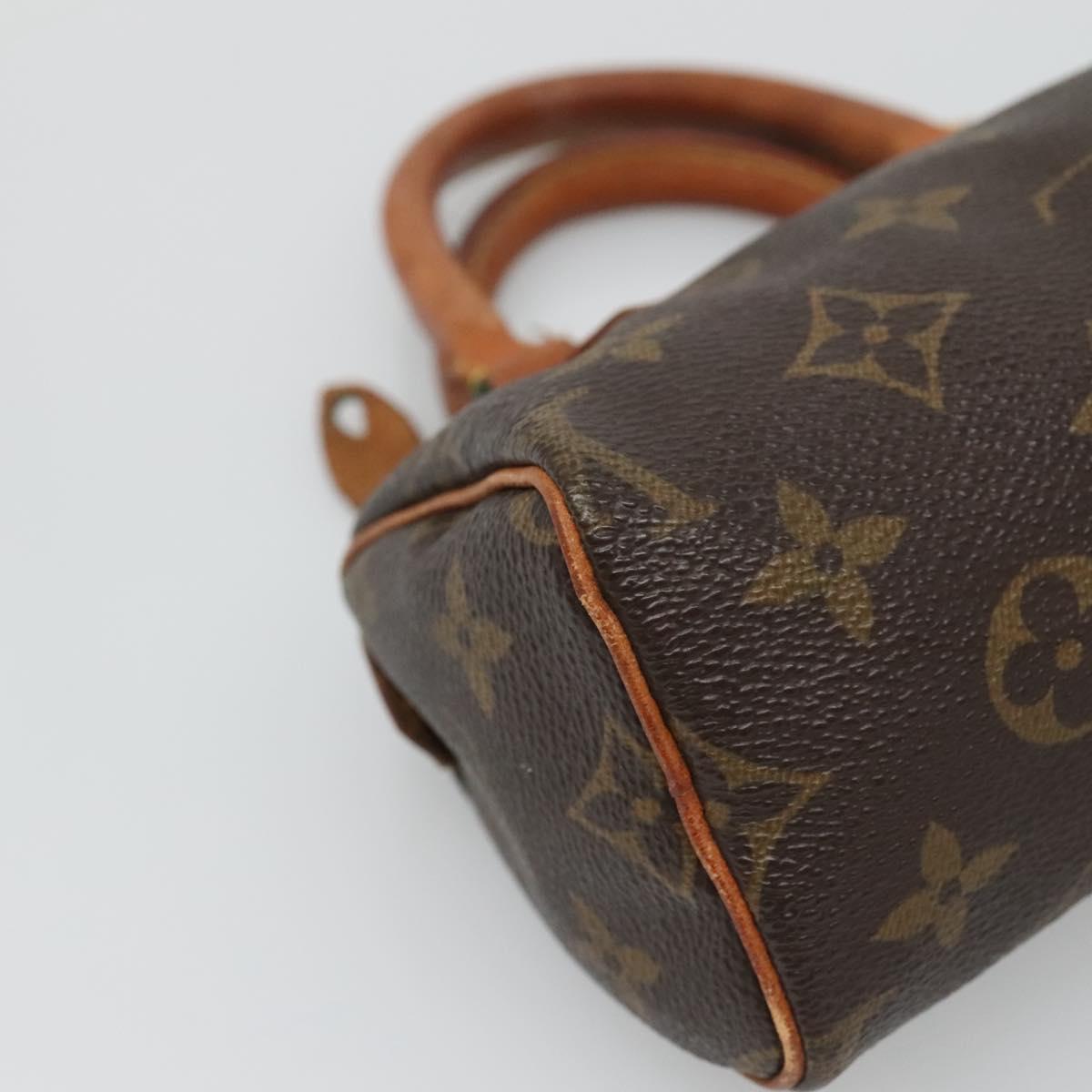 Louis Vuitton Nano Speedy, Brown, Canvas, handbag