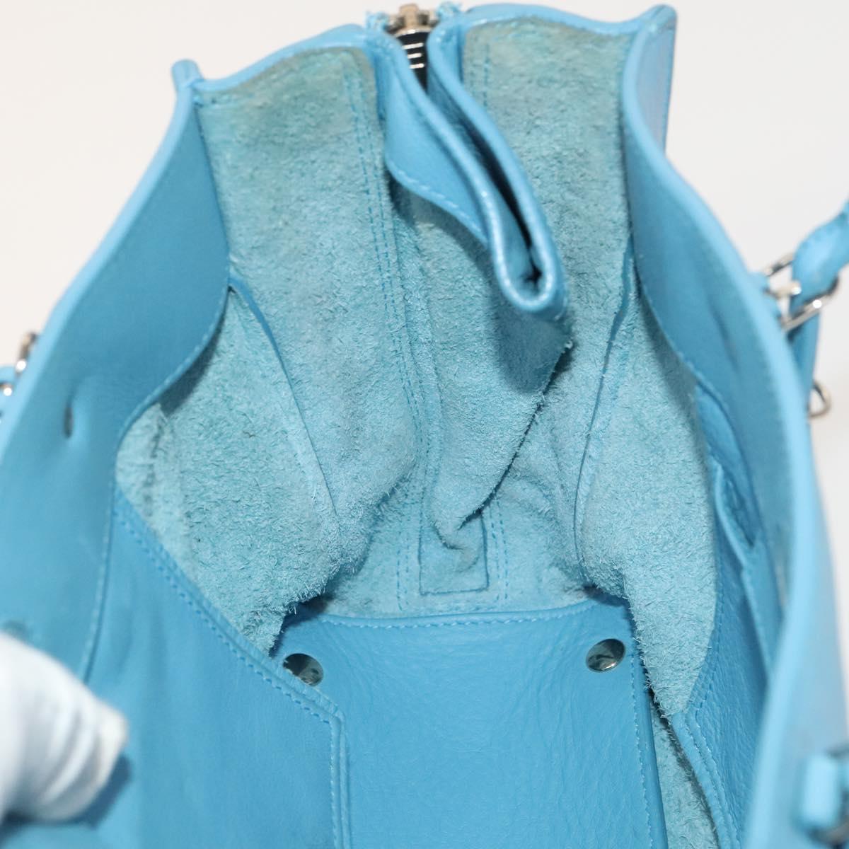 Balenciaga Papier, Blue, Leather, handbag