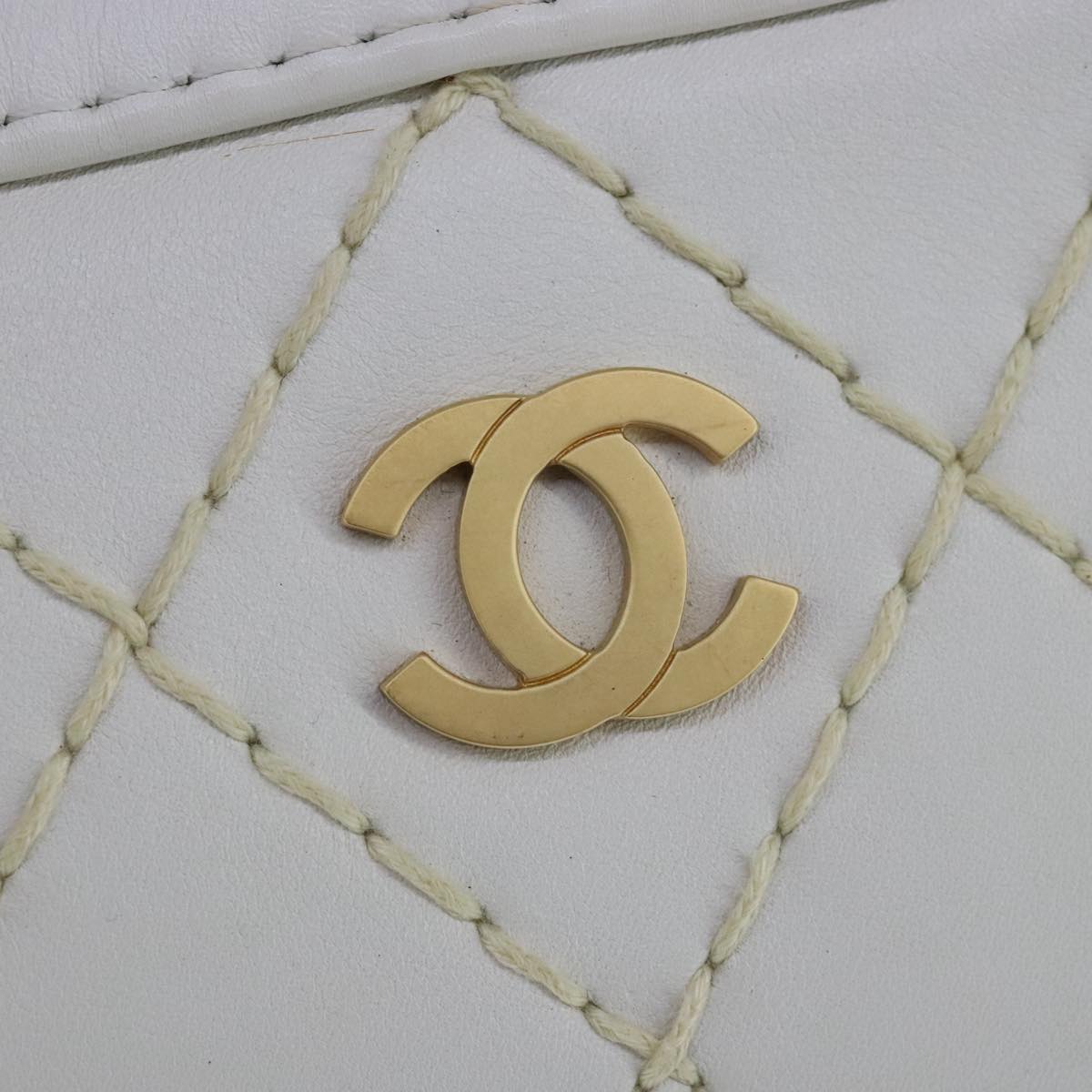 Chanel Wild stitch, White, Leather, handbag