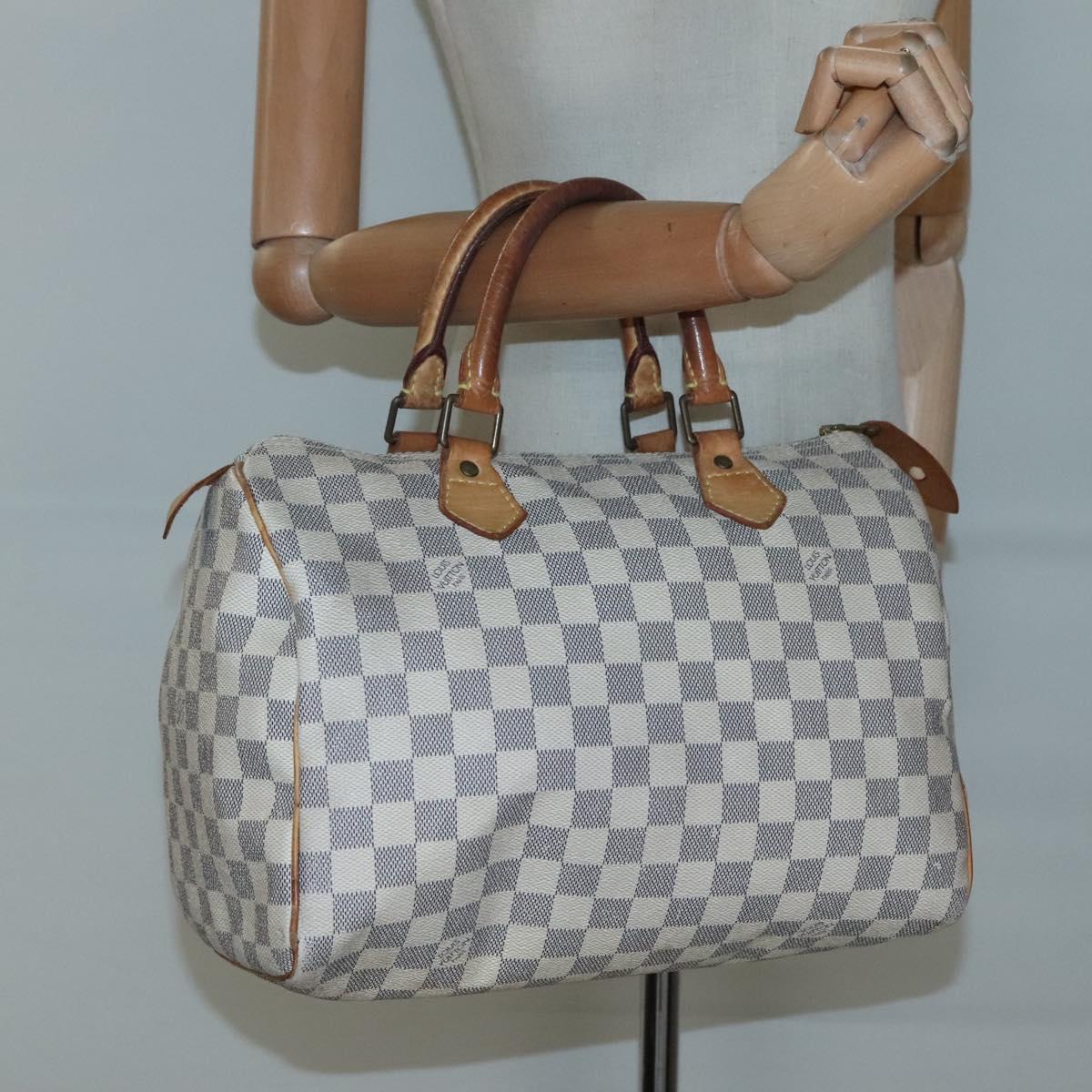 Louis Vuitton Speedy 30, White, Canvas, handbag