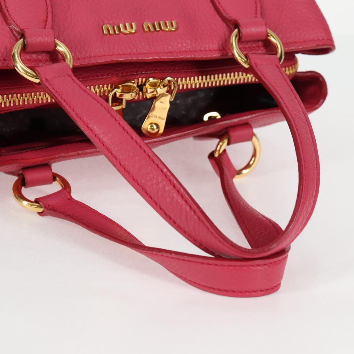 Miu Miu Vitello, Pink, Leather, tote