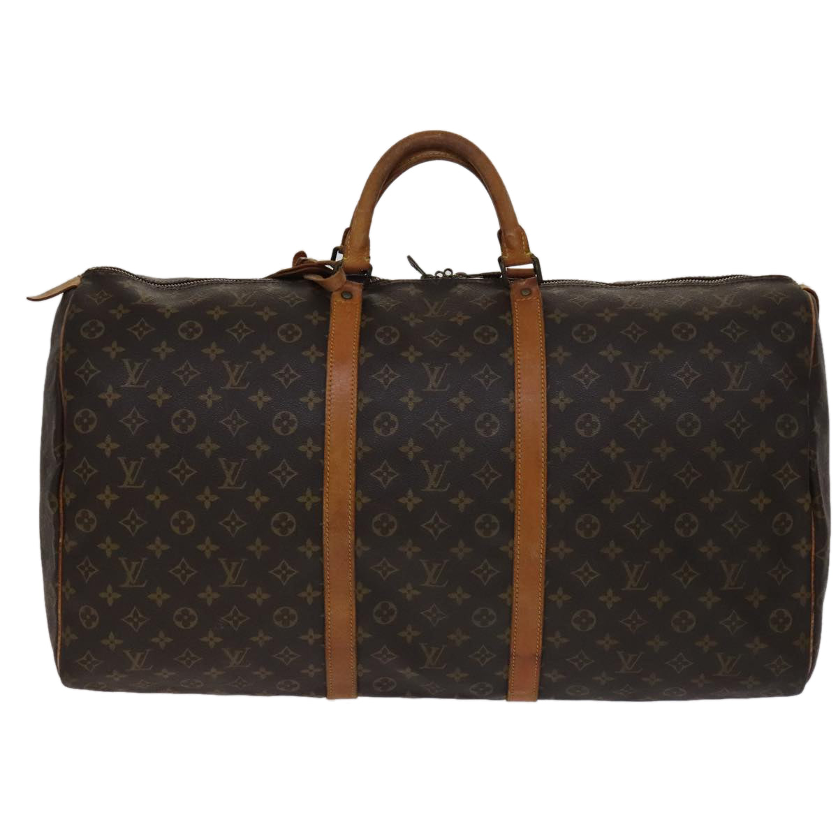 Louis Vuitton Keepall 60, Brown, Canvas, travel