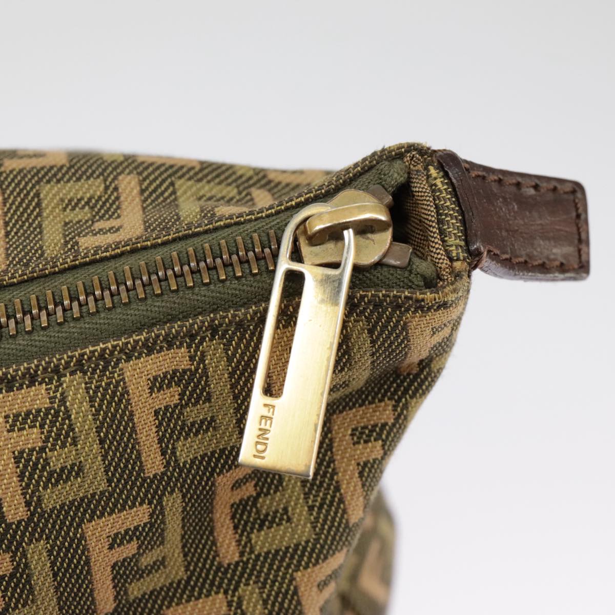Fendi Zucchino, Khaki, Canvas, handbag