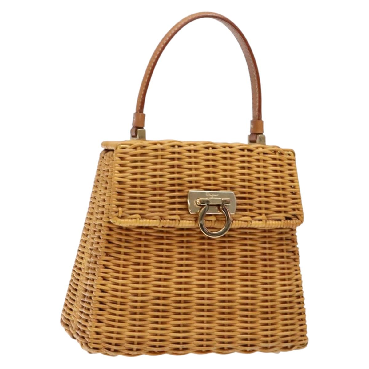 Salvatore Ferragamo Gancini, Brown, Leather, handbag