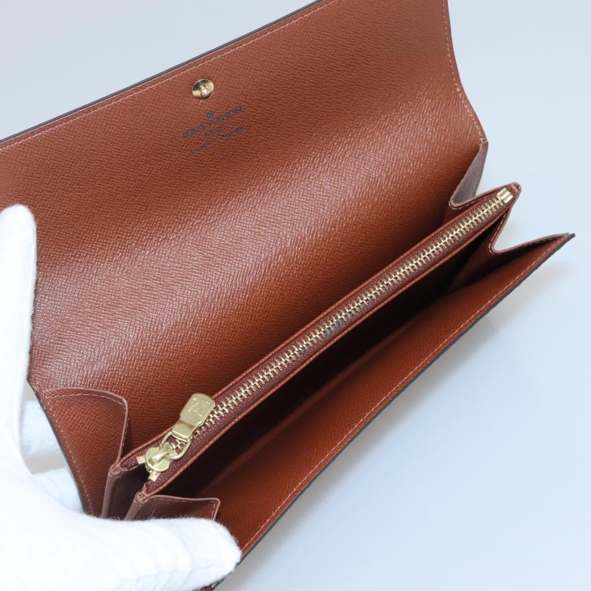 Louis Vuitton Porte Monnaie Credit, Brown, Canvas, wallet