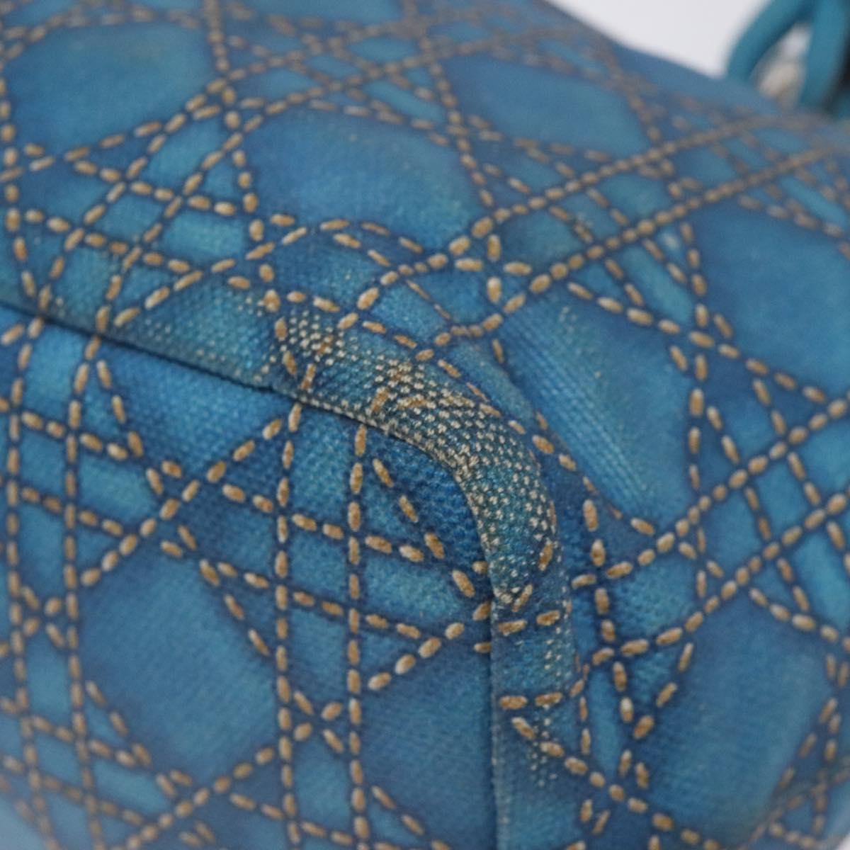 Dior Lady Dior, Blue, Canvas, handbag