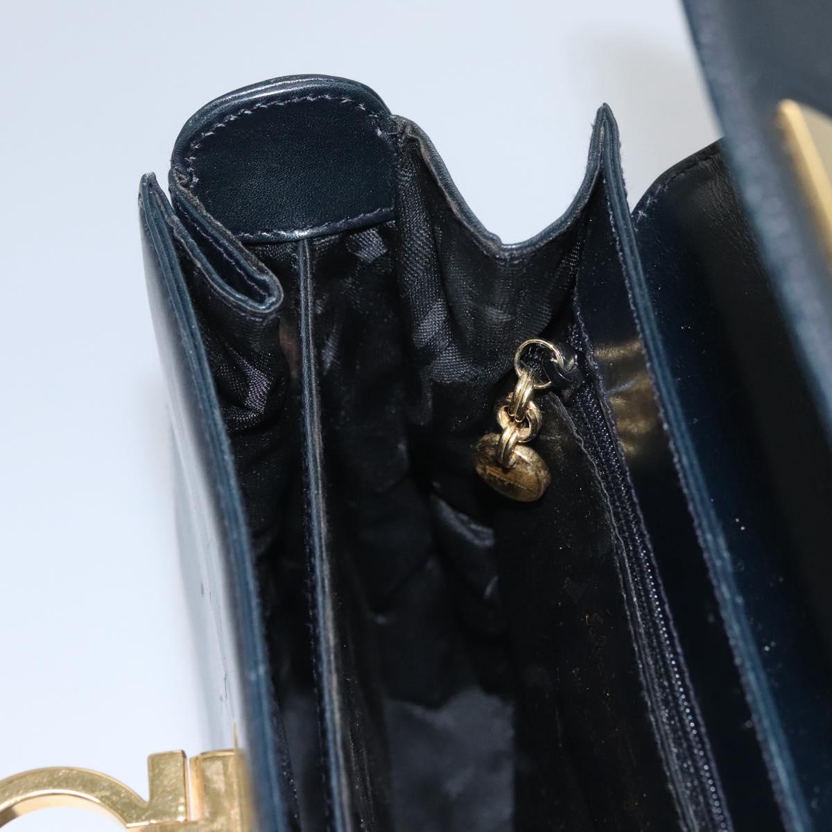 Salvatore Ferragamo Gancini, Black, Leather, handbag